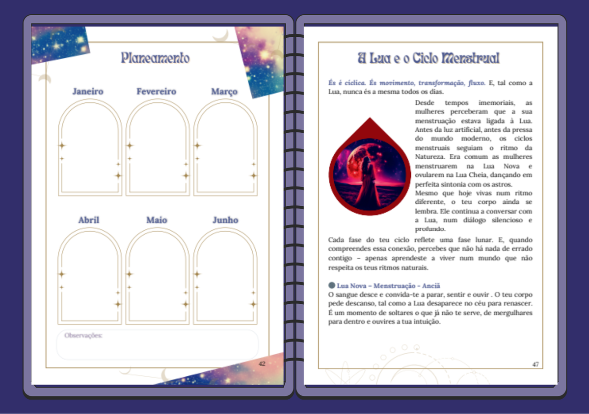LUMINA 2026 — Agenda • Planner • Diário Cíclico • Livro Saberes Femininos (Download Digital)