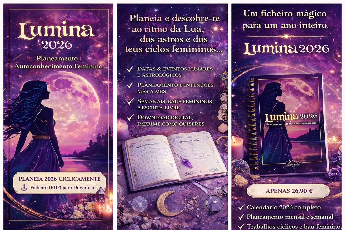 LUMINA 2026 — Agenda • Planner • Diário Cíclico • Livro Saberes Femininos (Download Digital)